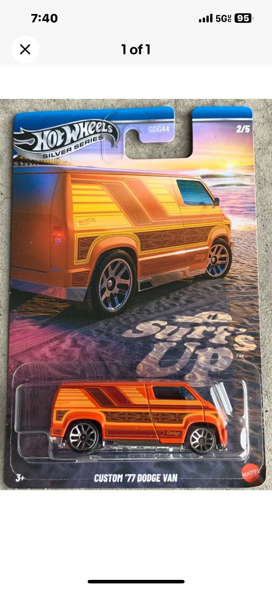2025 Hot Wheels Silver Series Surfs Up Custom 77 Dodge Van