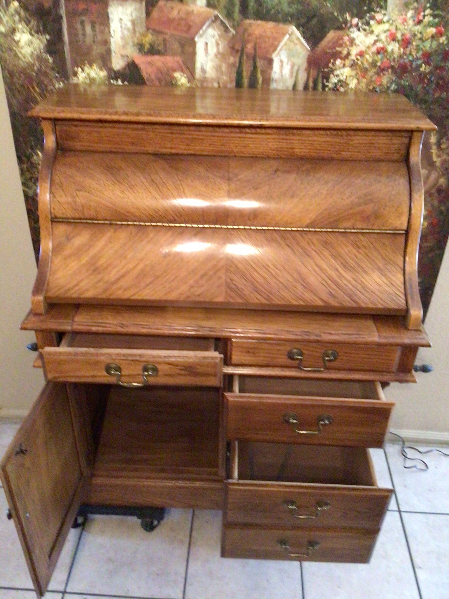 Antique roll top desk