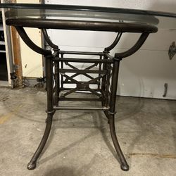 Metal And Glass Dining Table