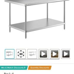 3 Stainless Steel Tables