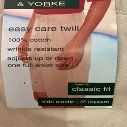 Men’s Big 50 Waist Classic Fit ROUNDTREE & YORKE beige Shorts