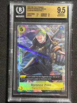 2025 ONE PIECE PROMOS ILLUSTRATION BOX #113 RORONOA ZORO BGS 9.5 GEM MINT