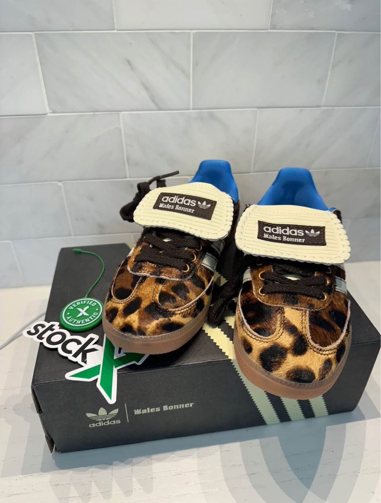 Wales Bonner Samba Pony Leopard Shoes