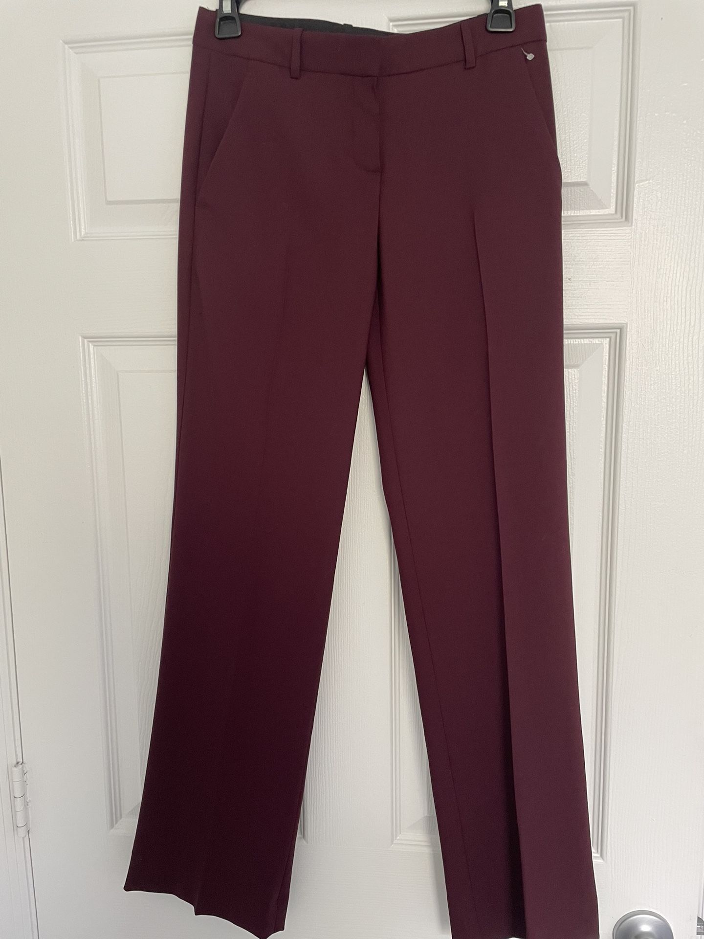 Theory Dark Ruby Emery 2 Stretch Dress Pant Size 0