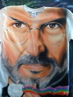 Steve Jobs Airbrushed shirt Customized