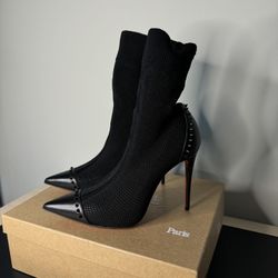 Authentic Christian Louboutin Black Sock Booties Sz 39,5