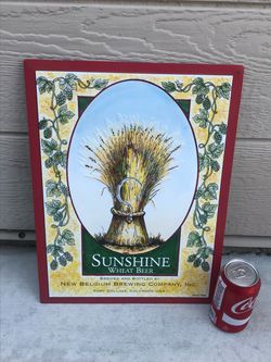 New Belgium Sunshine Wheat Beer metal bar sign