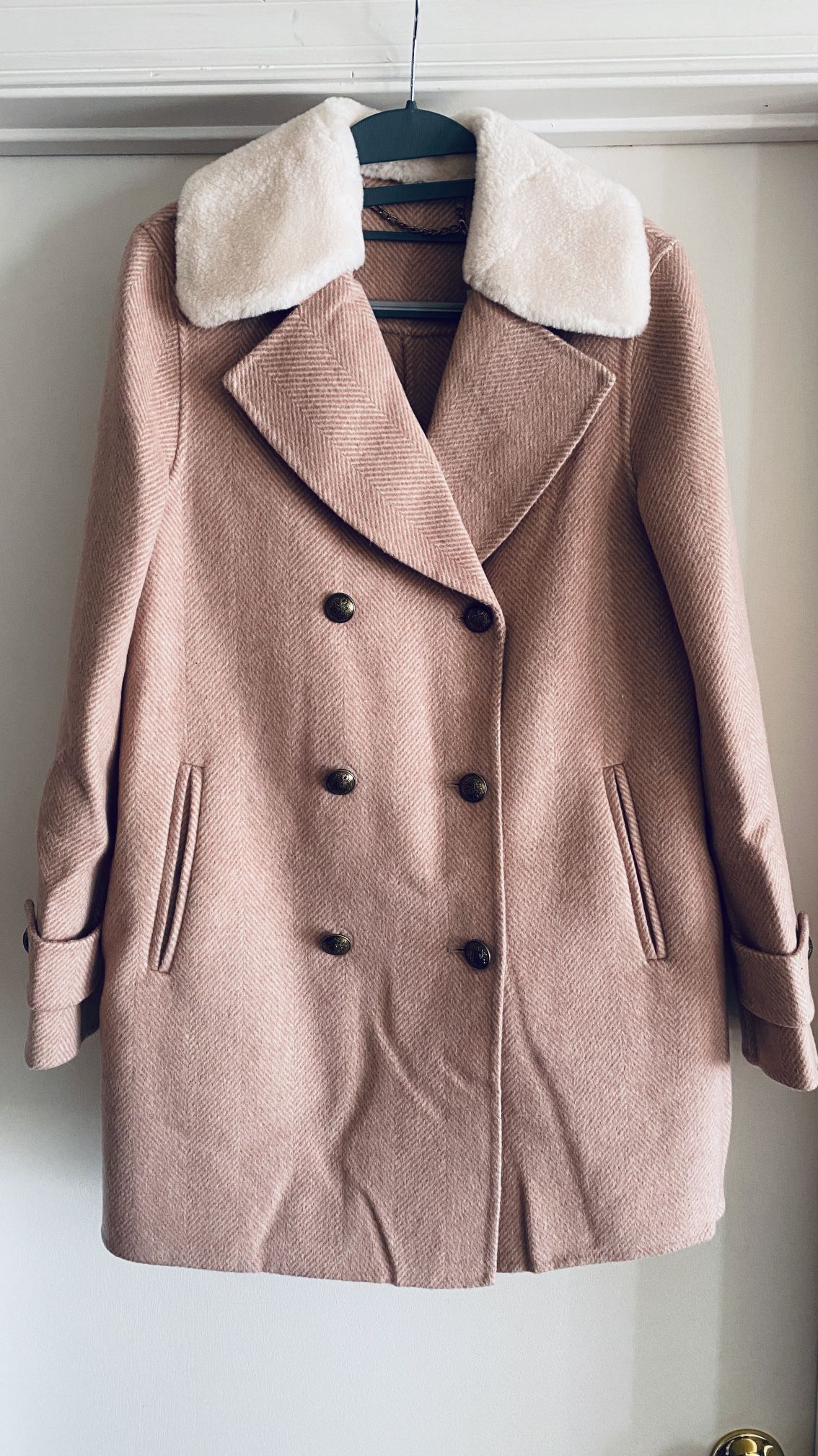 Belle And Bloom- Liberty Faux Shearling Collar Coat