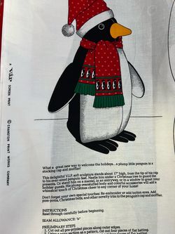 VIP Cranston Christmas Penguin Fabric Panel