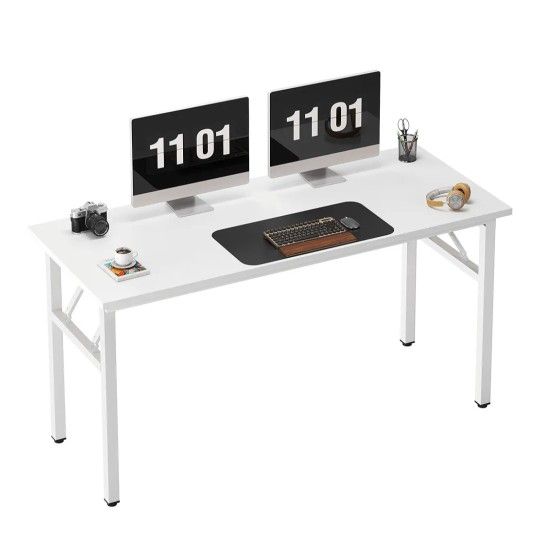 55" Computer Desk/ Folding Table/ White