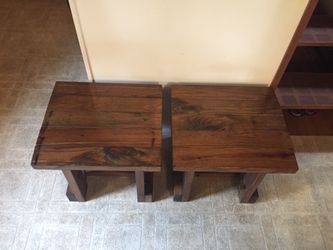 Two Wood Side Tables