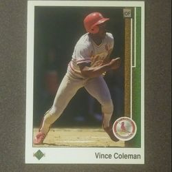 1989 Upper Deck Vince Coleman Saint Louis Cardinals St. #253 Baseball Card Vintage Collectible Sports MLB