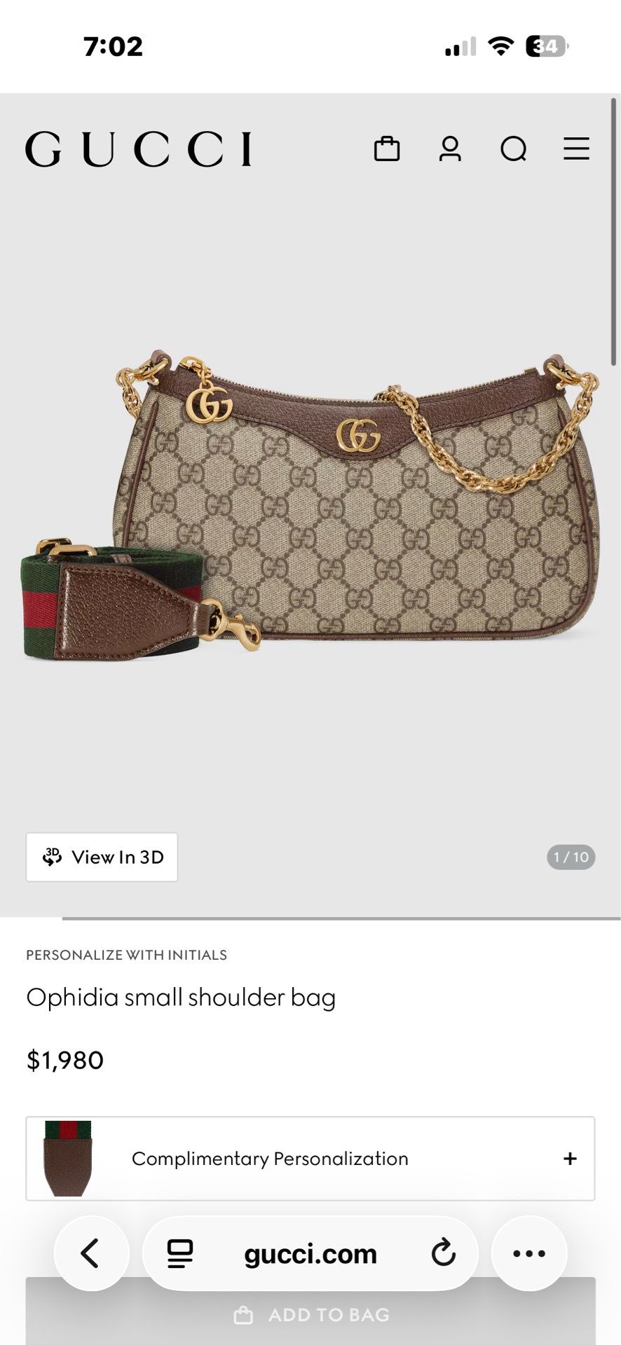 Gucci Ophidia small shoulder bag
