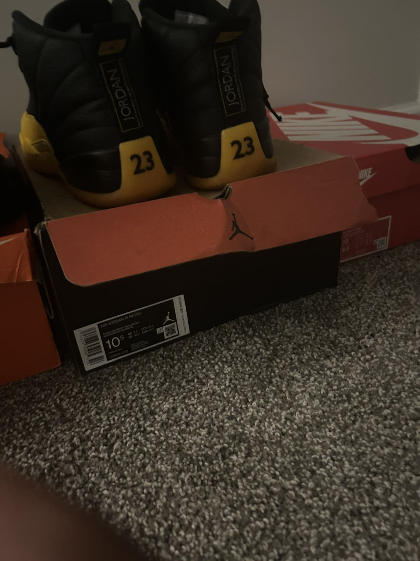 Jordan 12 Retro Black University Gold