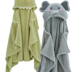 Momcozy Hooded Baby Towels-Visualize Health Label -2 Pack 