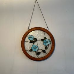Large Beveled Hanging Stain Glass Sculpture 