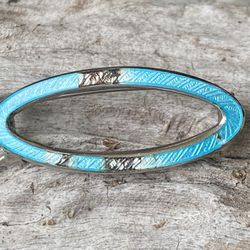 Vintage  Sterling  Enamel  Hair pin 