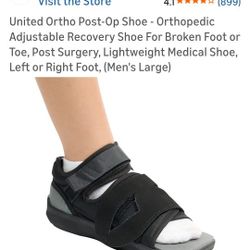 United Ortho Post-Op Shoe - Orthopedic Adjustable Recovery Shoe For Broken Foot or Toe, Post Surgery, Lightweight Medical Shoe, Left or Right Foot, (M