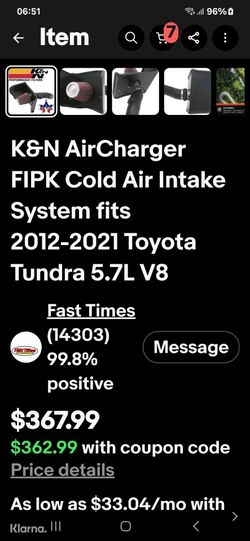 K&N Cold Air Intake for ANY year Tundra 5.7L