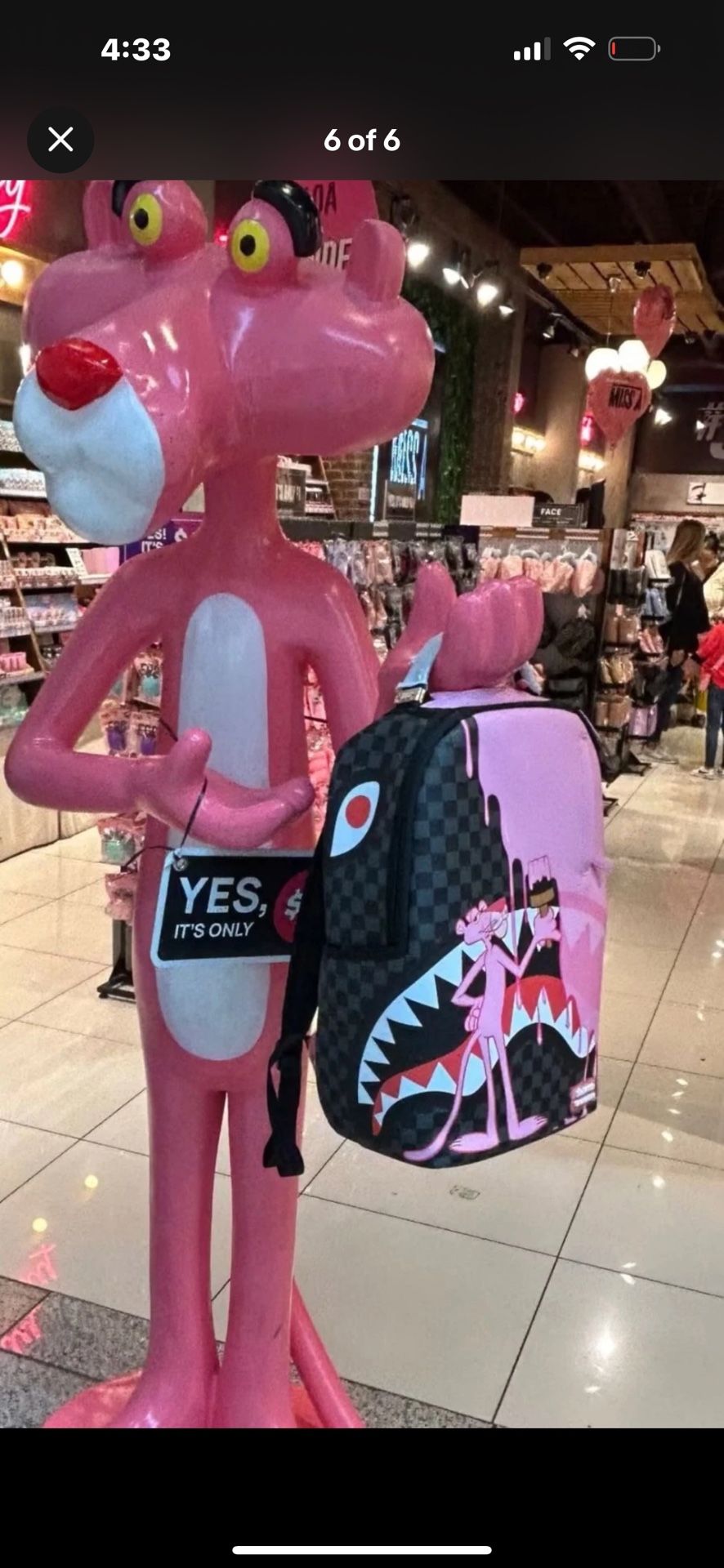 Sprayground Pink Panther Half Painted Backpack Limited edition