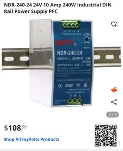 🚨 NDR-240-24 24V 10 Amp 240W Industrial DIN Rail Power Supply PFC🔥Brand New 👍