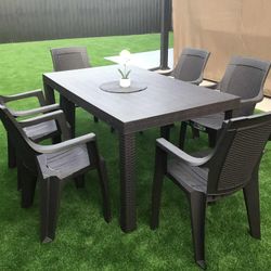 6 Person Rectangular Outdoor Dining Set