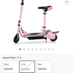 Kids Electric Scooter Ages 6-12 Red And Pink