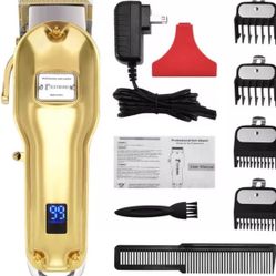 Professional Cordless Hair Clippers LED Display Haircut Kit USB Rechargeable Hair Beard Trimmer Haircut Grooming Kit for Men/Father/Husband/Kids/Pet w