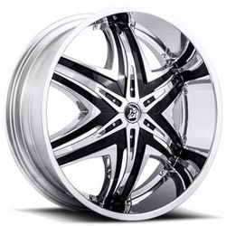 (3) 22" STAGGERED DIABLO ELITE CHROME WITH BLACK INSERTS RIMS AND TIRES FOR POLARIS SLINGSHOT