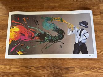 “Colorful Notes” Kre 8 Lithograph with Spot Varnish Print 38 1/2” x 20 3/4” Signed COA