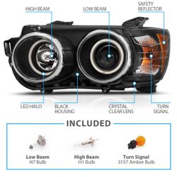 Fit 2012-2016 Chevy Sonic LED Halos Black Bezel Replacement Projector Headlight