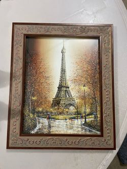 Beautifully Framed Eiffel Tower Art Picture