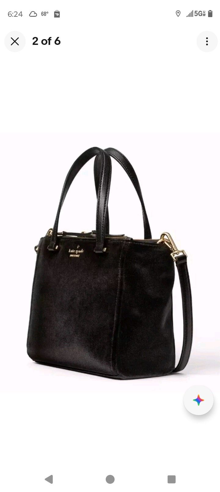 Kate Spade Black Velvet Purse