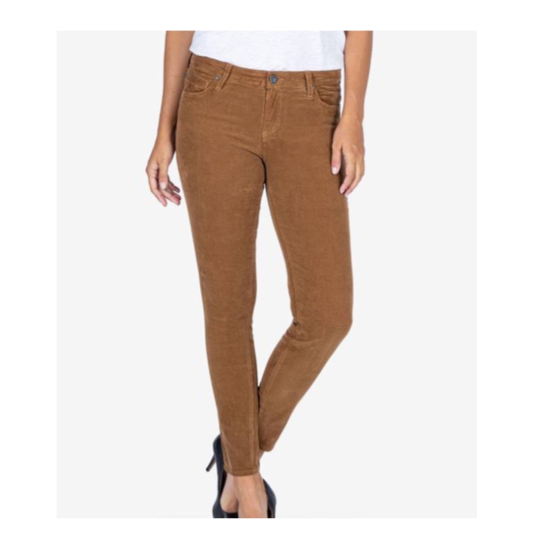 Kut Tan Brown Mia Toothpick Skinny Jeans Corduroy Pants Women’s Size 10 NEW WITH TAGS
