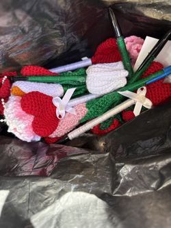 Plumas Con Decoración De Flor 🌷 Tejido 🧶