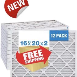 16x20x2 MERV 8 Pleated Air Filters,Furnace & AC,MPR 600,FPR 5,NEW - 12 PACK.