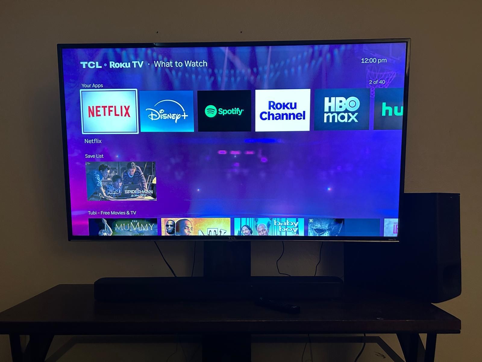 TCL Smart, Sony Soundbar And Subwoofer, Tv Stand Furniture