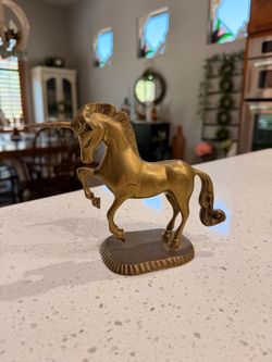 Vintage Brass Unicorn Figurine