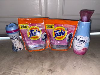 Tide pods, downy softner & downy beads