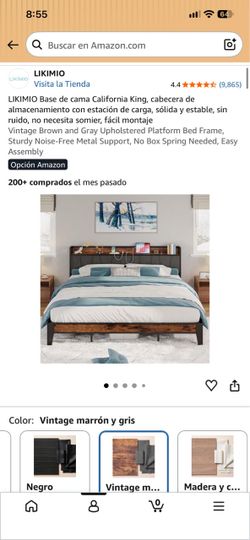 California King bedframe with outlet and back rest