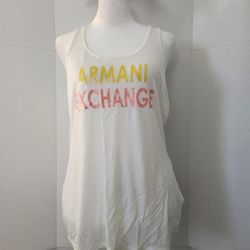Armani Exchange Tank Women's Size Medium White T-Shirt