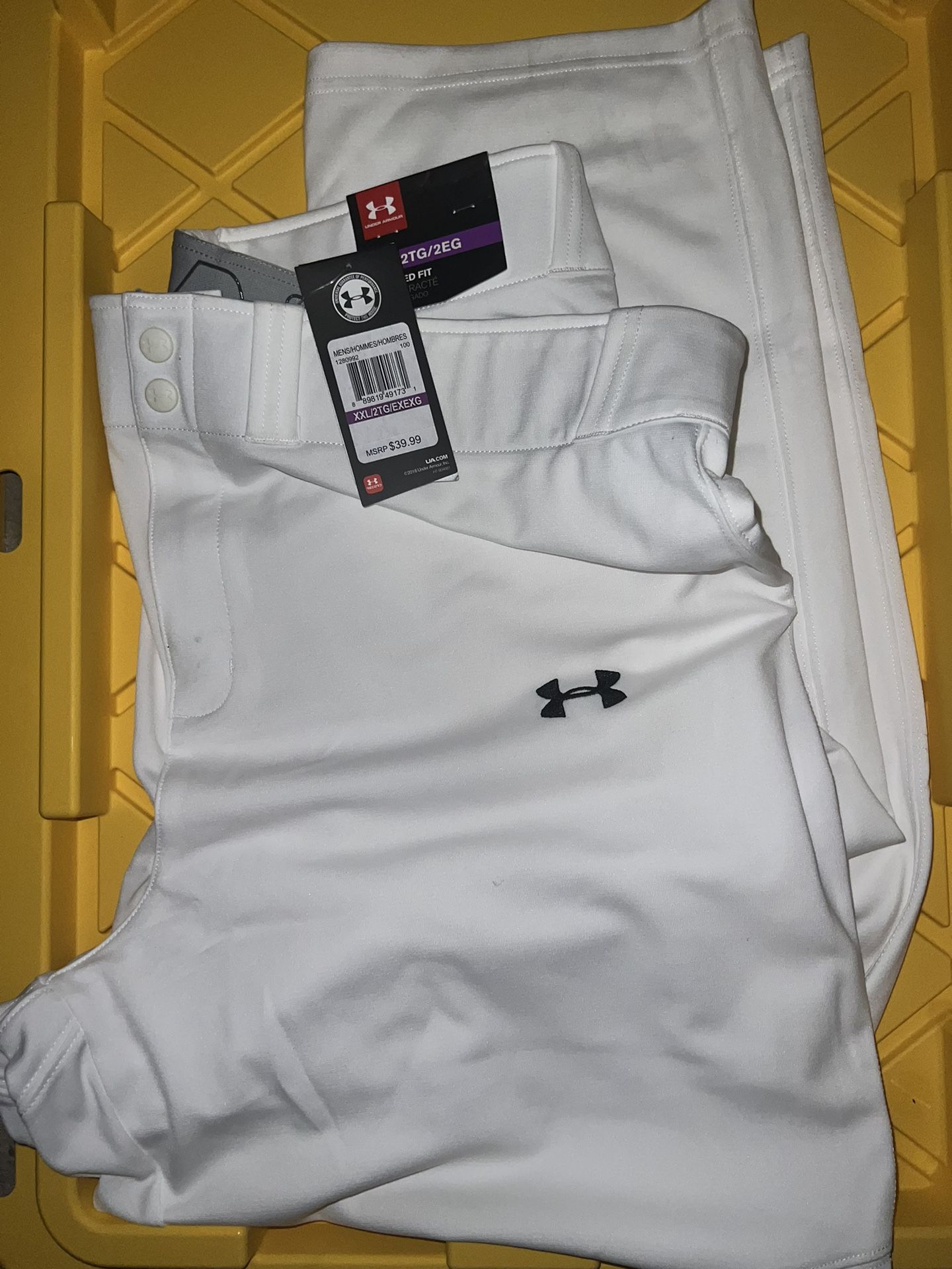 Under Armour Baseball Pants White NEW Relaxed Softball 2XL