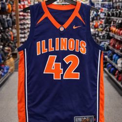 Nike Elite Illinois Fighting Illini #42 Jersey NCAA College Basketball Men Sz L