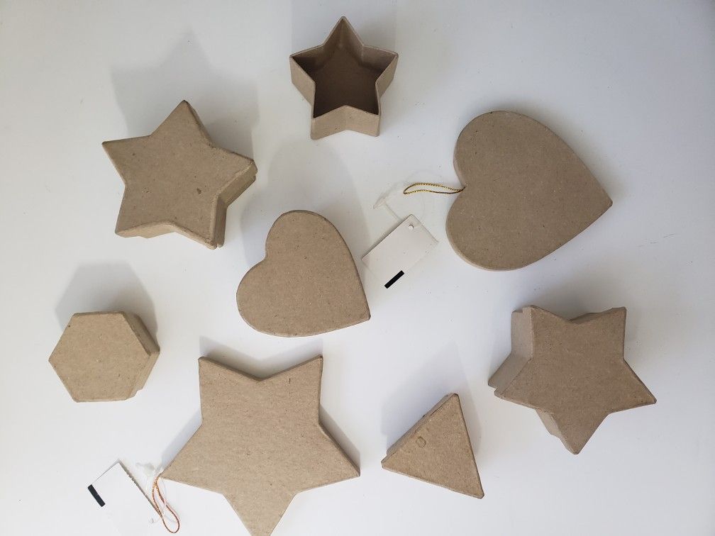 Paper Mache Trinket boxes and ornaments