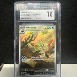 Omanyte 180/165 Sv: Scarlet & Violet 151 Illustration Rare Holo CGC 10