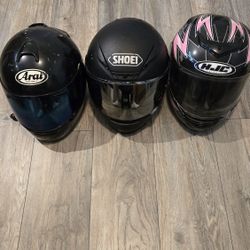 Motorcycle Helmets- 2 Men's 1 Womens