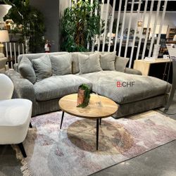 Upholstered Reversible Chaise Sectional Sofa Fog