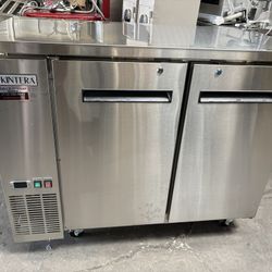 New Back Bar 48” Beer Cooler 2 Door On Wheels Kintera 120v Stainless Steel Cabinet Refrigerator On Wheels Bottle Wine 