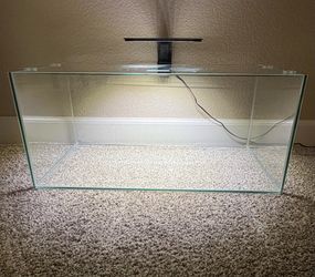 Frameless 13.3 gallon aquarium with Aqueon light
