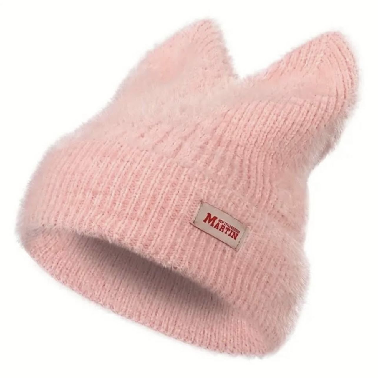 π» Cute Pink Cat Beanie w Ears Warm Soft Knit Kitty Beanie